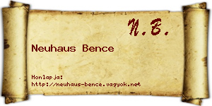 Neuhaus Bence névjegykártya